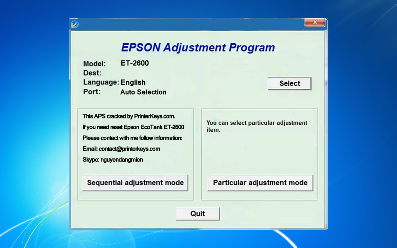 Epson adjustment program key free
